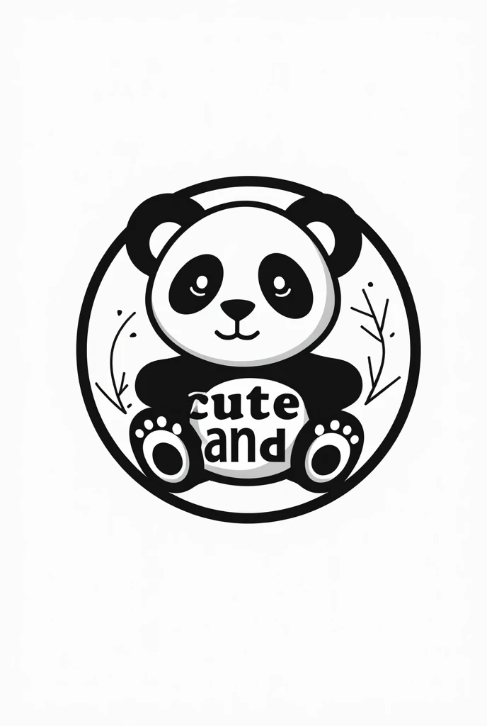 As a circle logo ,there is teddy in middle the circle, the teddy crossed by name CUTE PANDA  it must be hilight, around the circle make some simple art , include white and black colours 