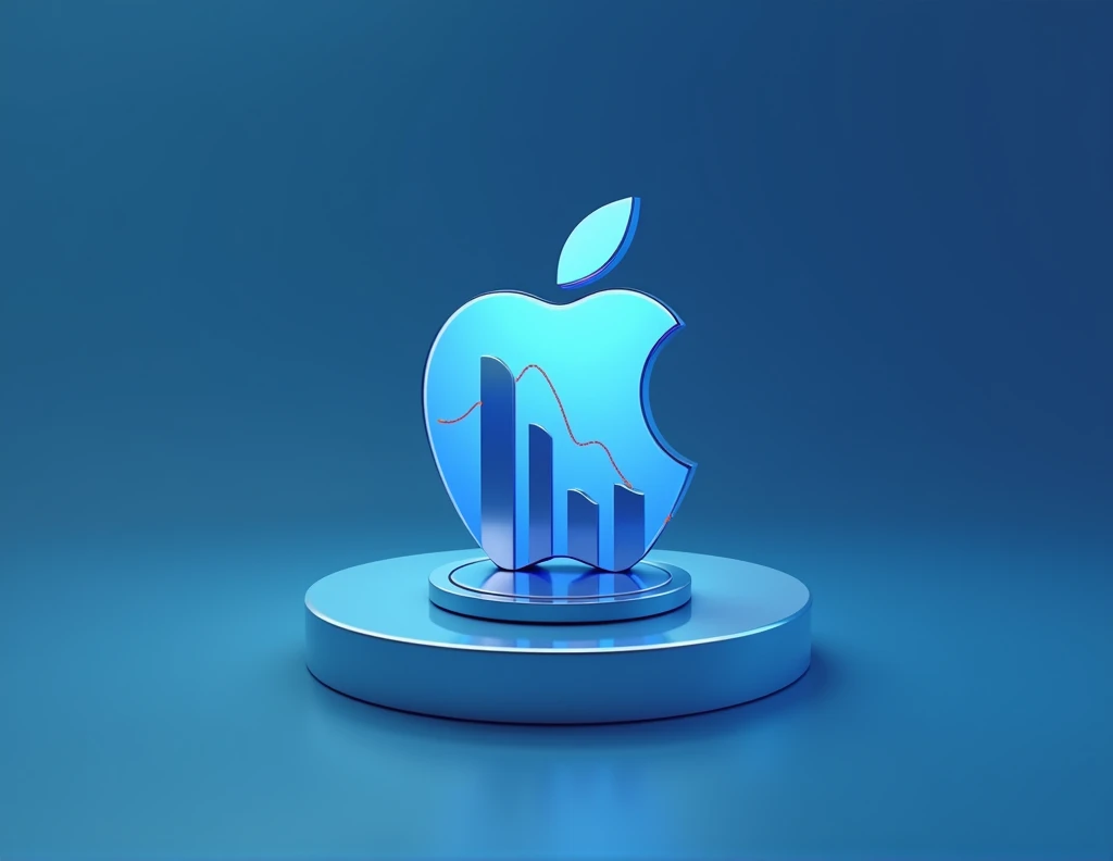 "A sleek, modern logo design featuring a minimalistic graphic of an apple symbol integrated with a coin or a growing graph, symbolizing growth and earnings. Use a clean and futuristic blue, white, and silver color palette for a professional look."