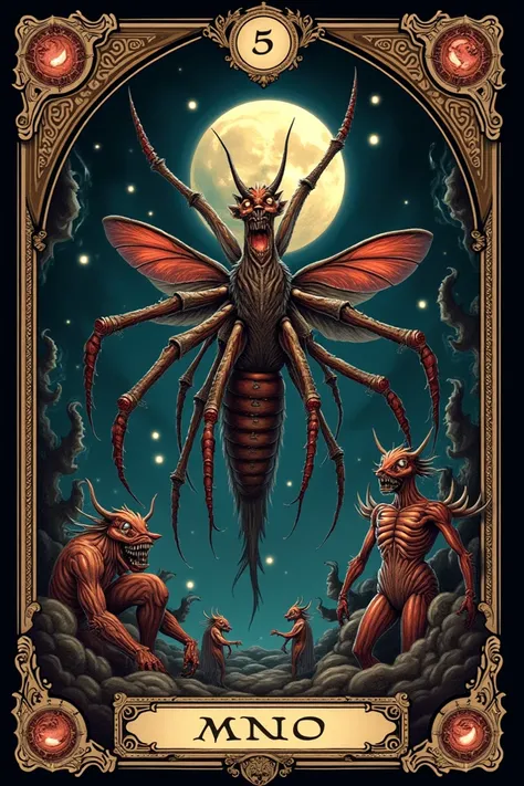 Tarot cards with bugs and monsters 