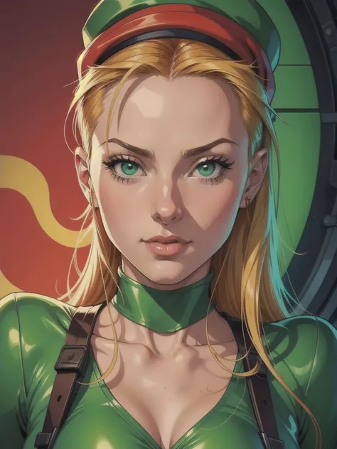 a close-up of a woman in a green outfit and a red hat, cammy, extremely detailed germ of art, cutesexyrobutts, style germ of art, germ of art style, germ of art 4 k, range murata and germ of art, style ivan talavera and germ of art, germ of art.  Anime ill...