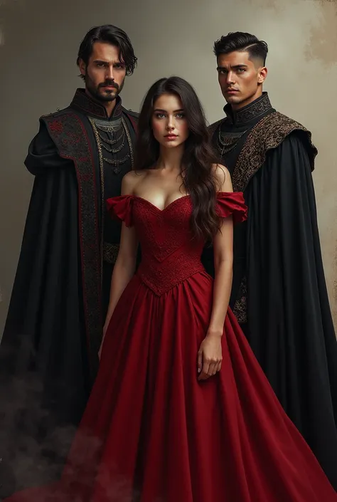 Book Title: Kuzgunların Büyüsü
Author: Morena Dashdanova

Design Instructions:

1. Olivia – A beautiful, powerful young woman with long, dark brown hair. She is dressed in a luxurious, deep red gown with a black cloak draped over her shoulders. Olivias exp...