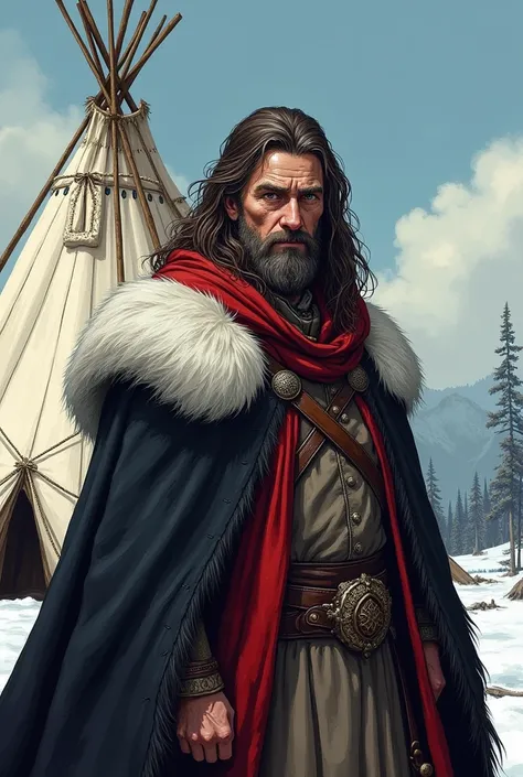 Mance is a slender man and of middling height, but broad in the chest. He is 45 years. His long brown hair has gone mostly to gray, and laughter lines appear at the corners of his mouth. Mance has a sharp face with shrewd brown eyes. 
Mance wears wool and ...