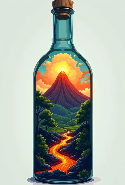 souvenir design based in mount mayon on a bottle