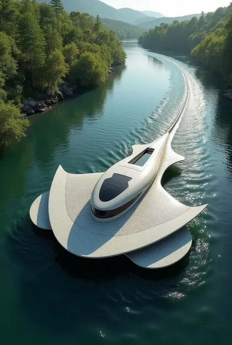 Create a river ark that shape like stingray