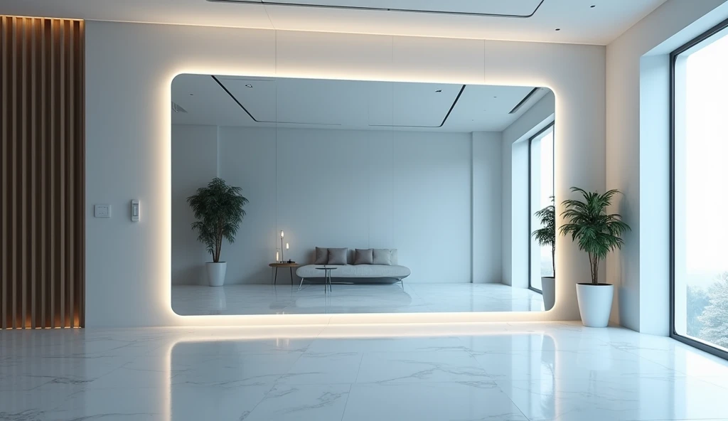 indoor mirror wall futuristic 
