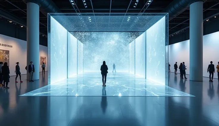 futuristic indoor mirror wall  for a exhibition 
