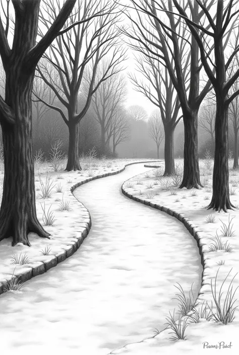 2 chemin tracé qui sentremêlent dans un magnifique parc de Londres, il sarrêter dans la neige dans une jolie couverture dans une magnifique chambre de maternité dans un style graphique. Bande dessinée française 2D. Les coups de crayon doivent être extrêmem...