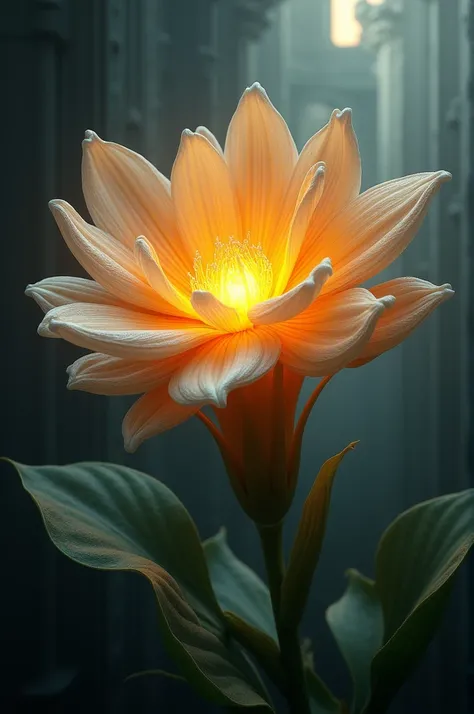 there was a flower, rather a exotic yet beautiful. Its unique shape is different than other flower that has been planted in the castle. It has its own glow at its center, creating a shade of gold, radiating its own petal.



