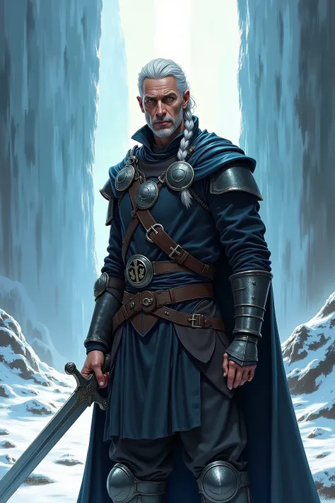 Qhorin Halfhand is tall  and has shrewd grey eyes. He is 50 years. Shaved face. Of his right hand only the thumb and the forefinger remain, he has lost the his other fingers . Grey hair worn in a braid. Qhorin wears black attire, some of it has faded from ...