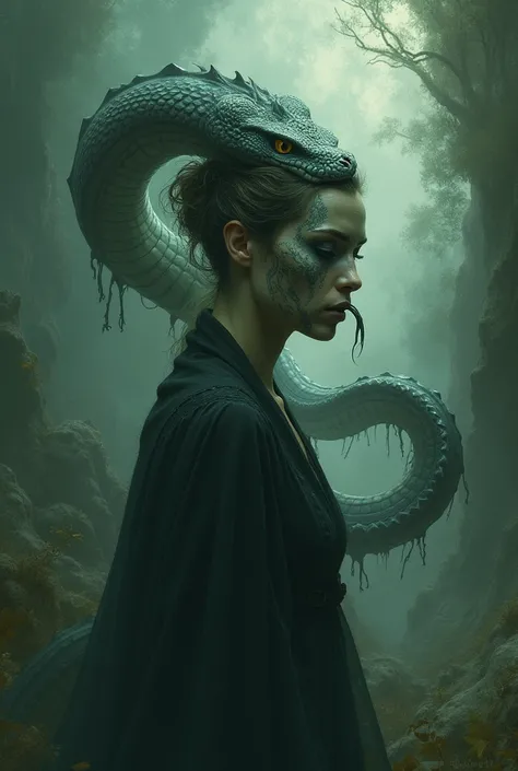 Woman with the face of a serpent 