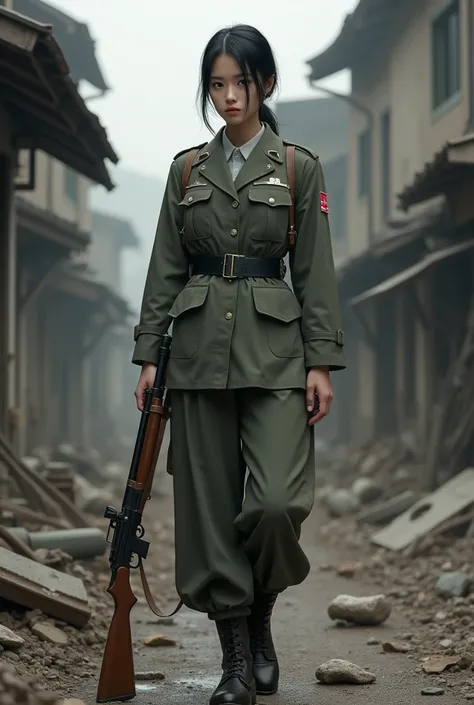 Sexy 18 year old Japanese female soldier in ww2