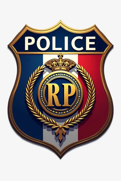 Fais-moi un logo pour la police avec écrit dessus golden RP avec le drapeau tricolore 