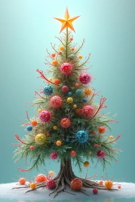 microbiology christmas tree on transperant background