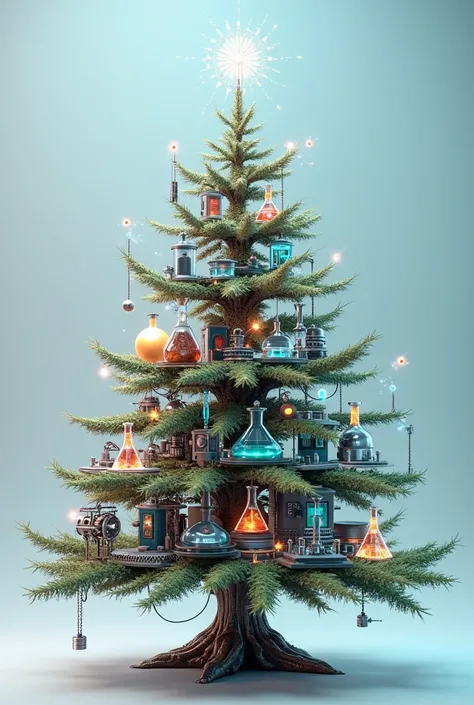 science Christmas tree on transparent background 