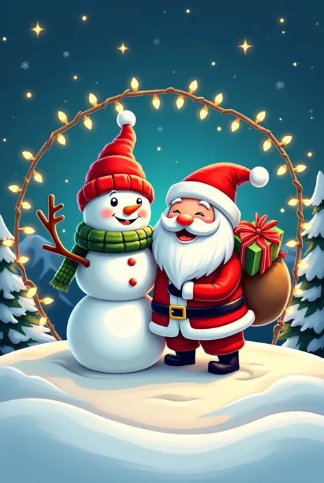 I need a logo ,  the company is called LA SUISSE, WITH CHRISTMAS CHARACTERISTICS of a snowman, Christmas lights , papanoel, 