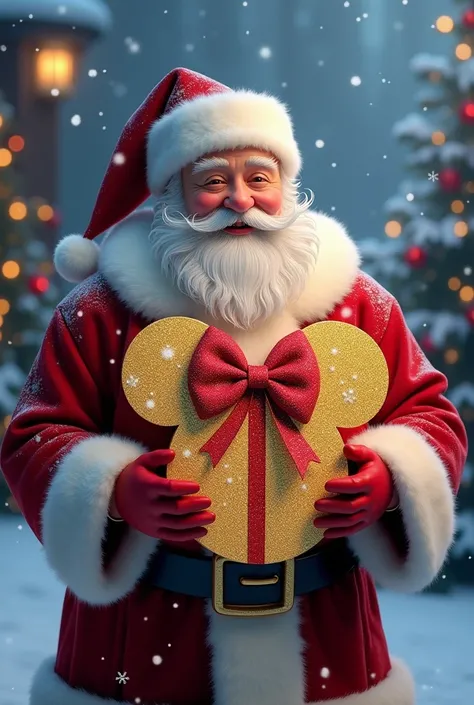 Santa Claus gives Disney logo Christmas gift+