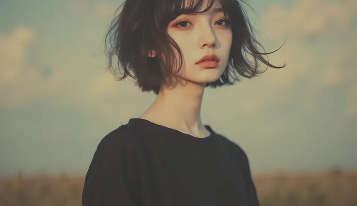 (masterpiece, best quality:1.2), 1girl, solo, nostalgic