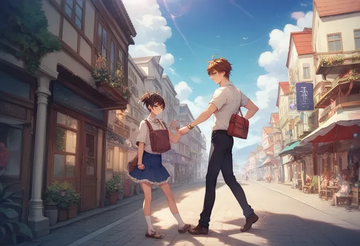 Anime scene of a couple walking down the road by the sea, Makoto Shinkai movie,   beautiful animated scene , Makoto Shinkai. —H2160年, moebius and Makoto Shinkai, ( ( Makoto Shinkai ) ), mokoto shinkai, Makoto Shinkai and bioware, Makoto Shinkai!!