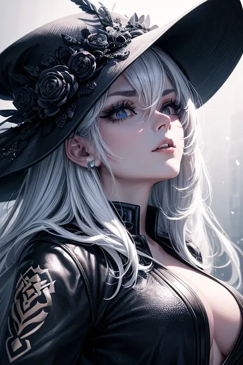 a cool girl character, wearing a black jacket and white hat, making cool and beautiful gestures, hyper-detailed, intricate, cinematic lighting, dramatic pose, photorealistic, 8k, exquisite details, stunning, elegant, beautiful detailed eyes, beautiful deta...