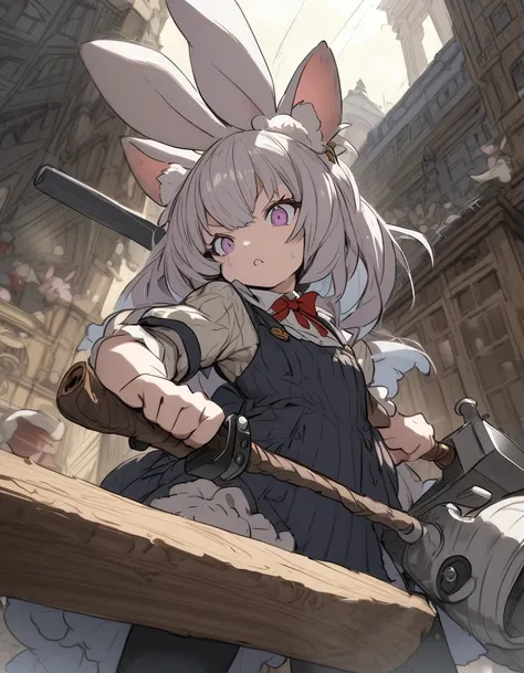 Rabbit girl with hammer 