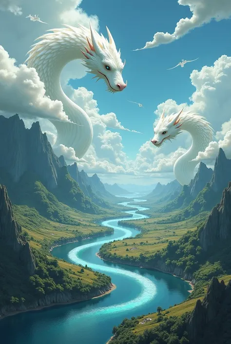 remove the dragons ,  and make the clouds look like dragons