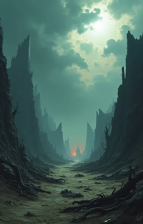 Beautiful dark apocalyptic landscape