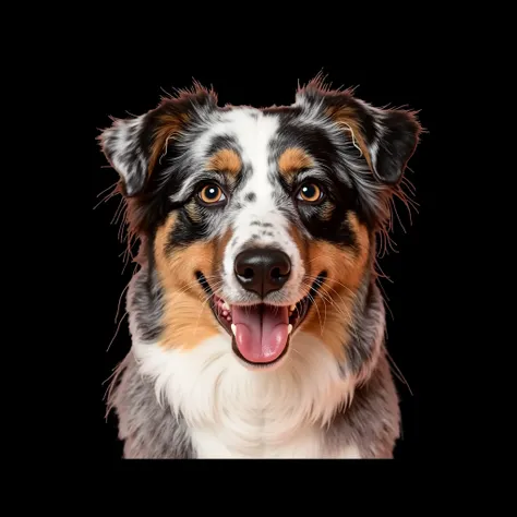 make a cute illustration of Australian Shepherd 