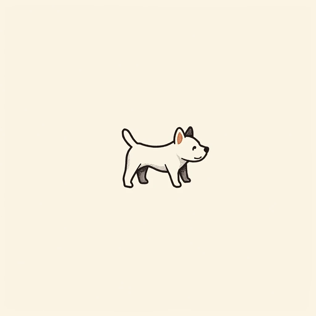 Hand drawn dog outline illustration