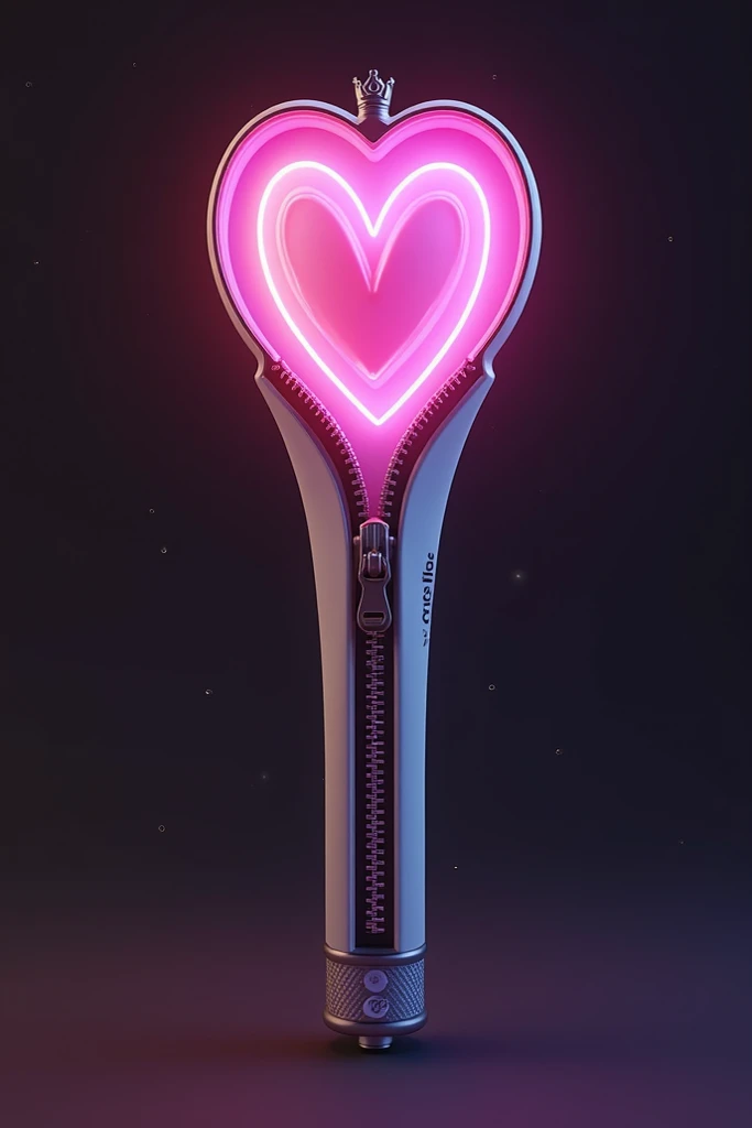  Lightstick design
The main shape :
 Ergonomic case in the shape of a zipper or heart with a crown on top ,  symbolizing strength and femininity .
 Looks like a microphone with a transparent tip ,  inside which flashes light .
color:
 Main :  neon pink  ( ...