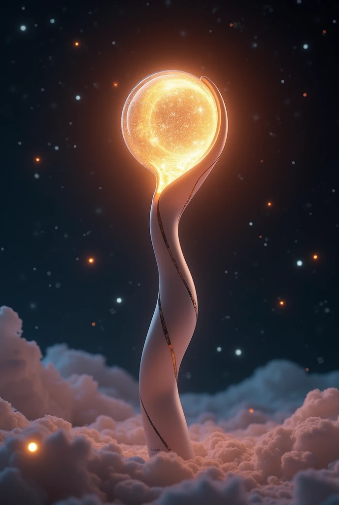 Detailed feminine lightstick , that looks mature and has a relationship with planets that are not that long and that is creative