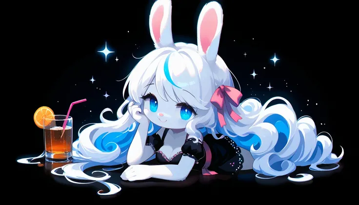 core_9,score_8_up,score_7_up, source_furry, ( bunny, Anthro furry bunny girl, adult female, ) , beautiful anthropomorphic white bunny woman, she has long white curly hair, white hair with blue highlights at their tips, and blue eyes, fine white fur, white ...