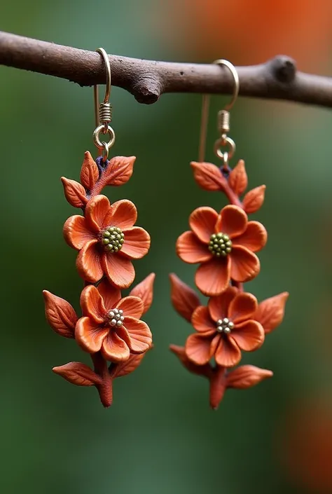 Terracotta earrings inspired by the flowers of Nakhon Ratchasima
