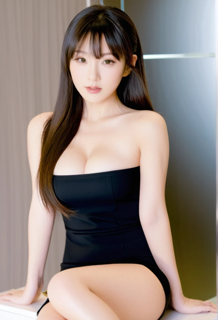 close-up of beautiful Japanese-South Korean, Lee Ayumi is a Japanese-South Korean singer and actress, Lee Ayumi is a Japanese-South Korean ICONIQ pop single girl singer, age 25 years girl, youthful face, perfect body, white body skin, very classic length h...