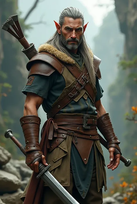  A half-elf warrior,scout is a man 