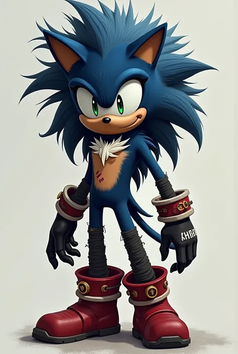 Curse is a feminine, dark blue hedgehog. His quills, ears, fingers, and tail all taper off to darker tones of blue. His skin toned fur is a darker brown color.

He wears gold earrings and cuff on his bigger ears, his quills are slightly messy, and he has s...