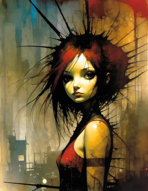 the broken girl, art inspired by Bill Sienkiewicz and Dave McKean
