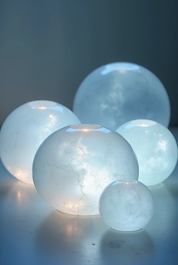 Round quartz vessels combining light and sound waves 