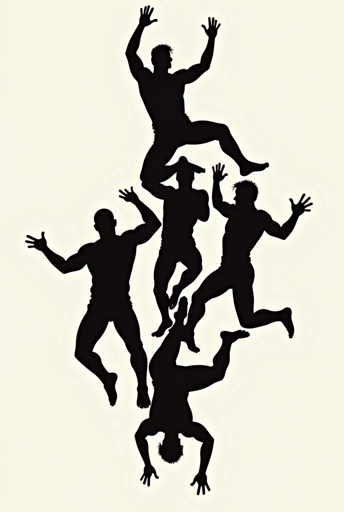 Un logo avec des silhouettes de gens qui reproduisent le mouvement de catch "Sweet Chin Music"