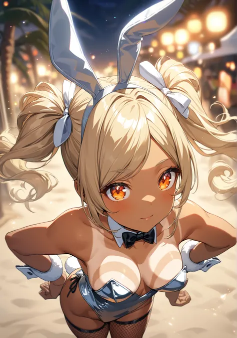 1 girl, Game CG, shallow depth of field, a portrait with a soft Gaussian blurred background, creating a dreamy atmosphere, focus on face,
from above, upper body, looking down, happy atmosphere, hands on own hips, Glowering look,

(blond Hair, straight long...