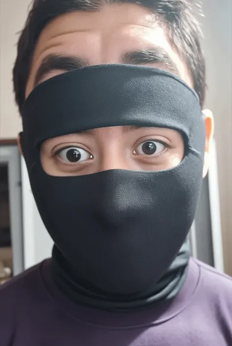 Close-up of an Isis terrorist wearing a balaclava