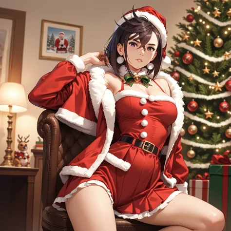 Ayase Momo from anime Dressed as Santa Claus