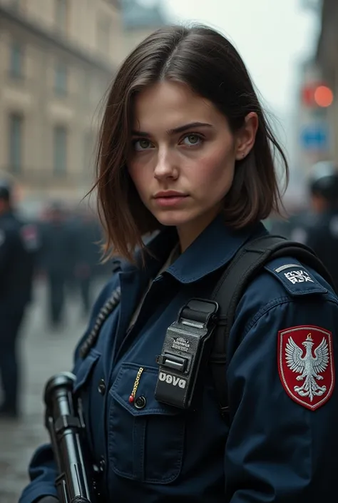 Generate 18 year old brunette cop
 Polish police