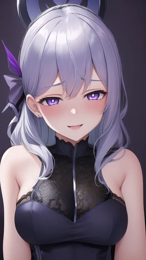   erotic 、Rainwater Ako 、 light blue hair twin tail voluminous、Big Breasts, Alone,black lace lingerie, purple lace lingerie purple evil background、  off shoulder 、 top quality,  detailed face ,  detailed eyes on board,  high definition ,、 Evil Evil Female ...