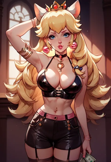 Rule 34 Princess peach having you at her disposition as a dominatrix spits on your face while she is taking your money and being payed to be pretty and foot worshipped