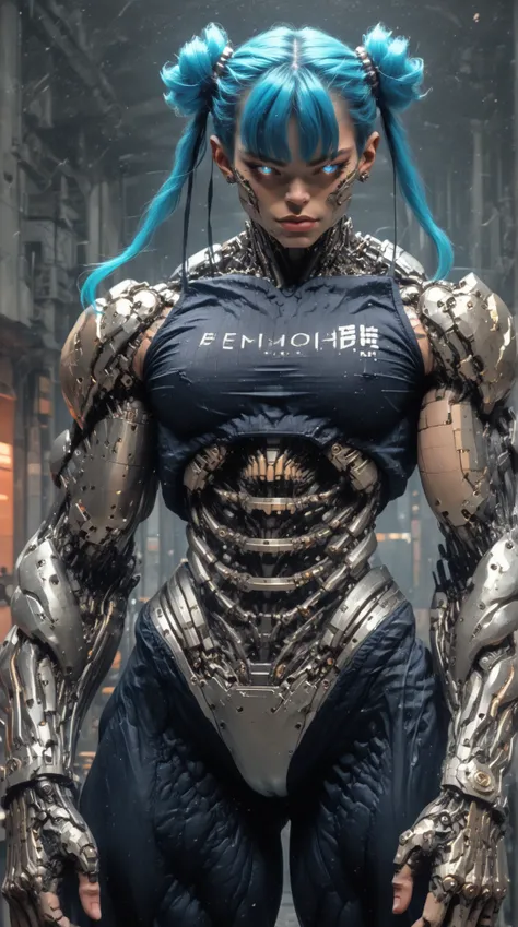 (nsfw:1), (Uncensored:1), score_9, score_8_up, score_7_up, (Three Quarters Shot), (1 girl), (Cyborg Chun-Li), (Asian:1.5), beautiful teenage (skinny) muscular Asian cyborg girl, (bio-mecha:1.25), (mechanical Cyborg arms:1.45), (mechanical Cyborg torso:1.25...