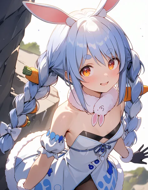 ((Usada pekora)), (((Masterpiece)), ((best quality)), ((wide shot)), (super detail:1.2), (High Definition:1.3), (8K), (very aesthetic:1.2), (absurdres:1.2), Textured skin, cinematic lighting, (1girl), (Cute beautiful Girl), beautiful eyes, ((looking to the...