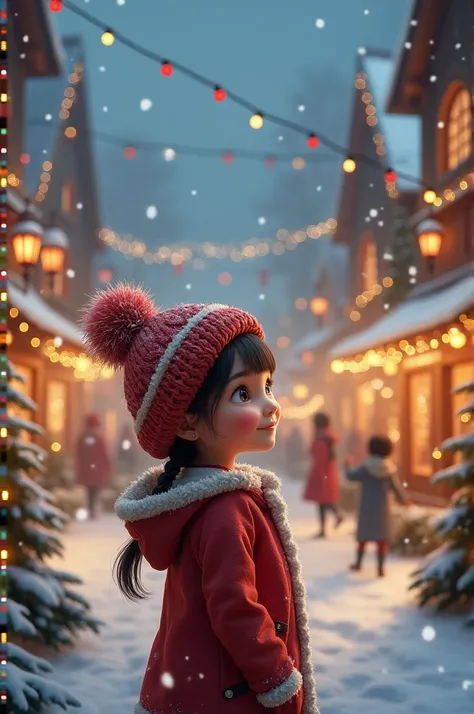 A girl watching Christmas 