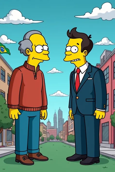 lula and bolsonaro as the simpsons draw