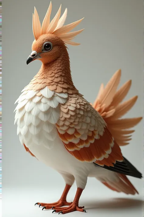 brown and white mix costume pigeon