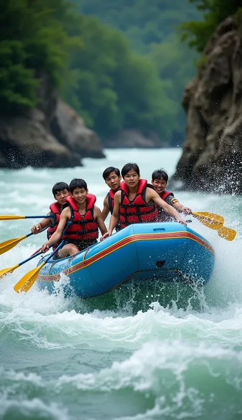 Each thai man and woman are 35 years old. Lets go rafting in a jayak together. It is an adventure on a rapid river 